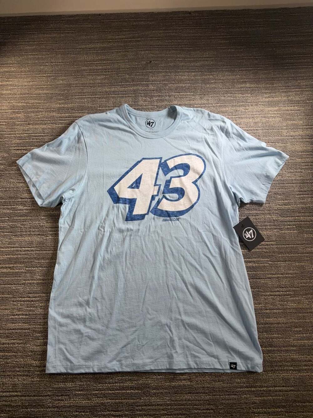 47 Brand NASCAR Richard Petty 43 T-Shirt Light Blue Size Large